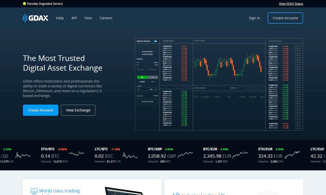 GDAX.com Review – Pros and Cons of Trading at GDAX